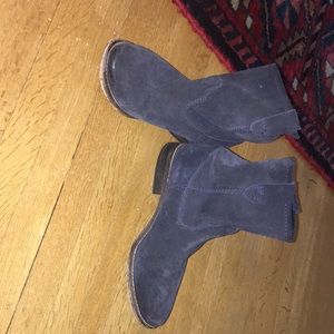 Slouchy short suede booties
